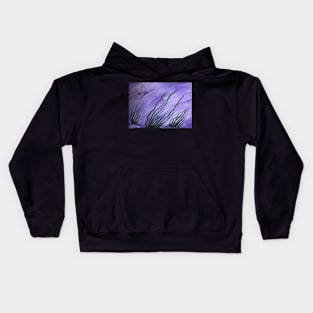 fish in purple and lavendar water with seagrass Kids Hoodie